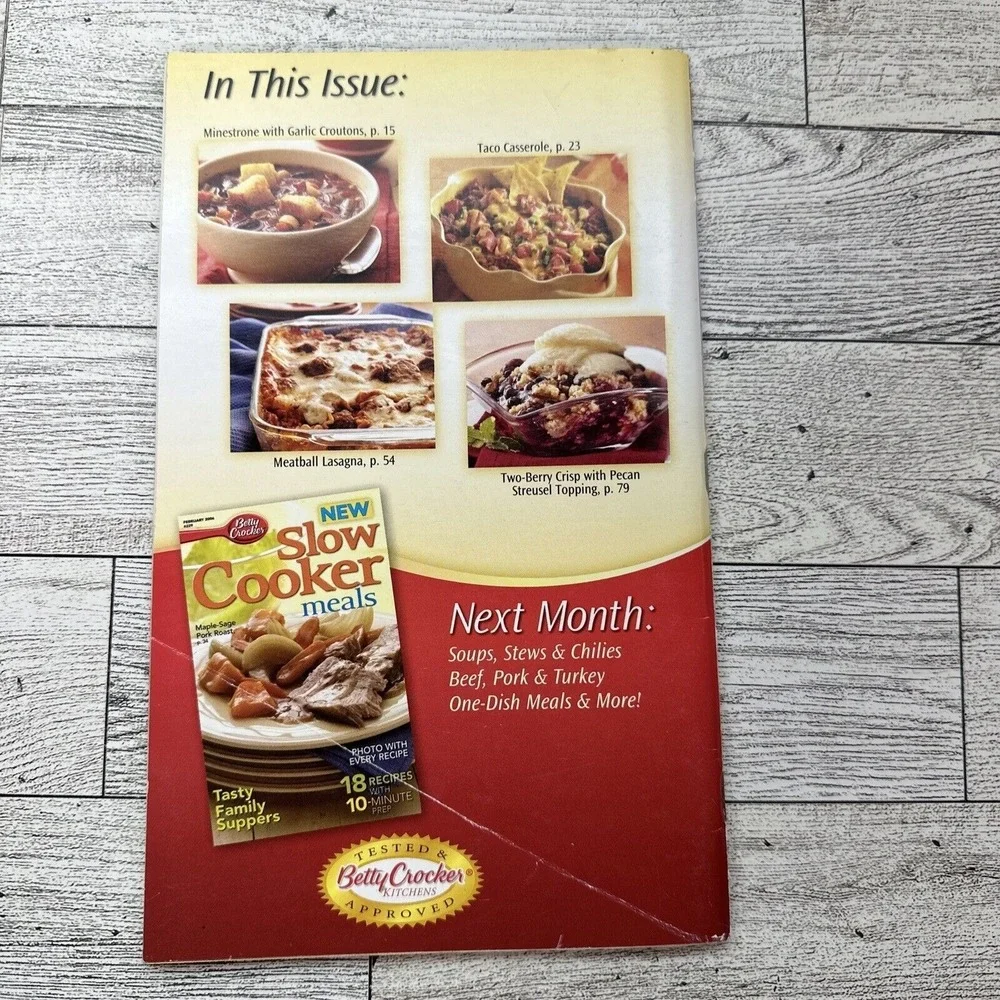 Simple‎ Winter Meals Betty Crocker Cookbook January 2006 Recipes Booklet Lasagna